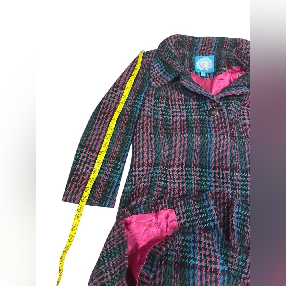 Plenty By Tracy Reese Anthropologie Plaid Peacoat Coat Size Small Midi Length - Picture 10 of 12